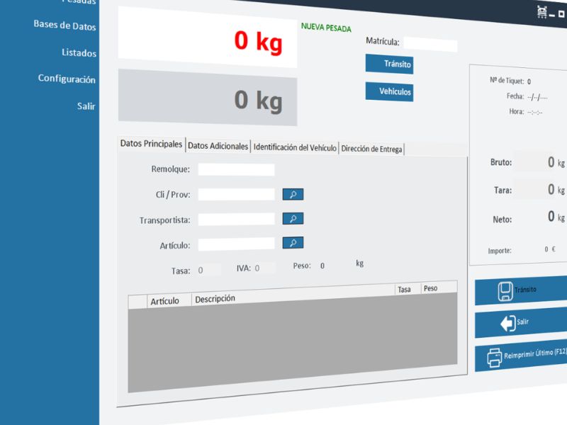 Programa o software para básculas / balanzas electrónicas